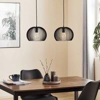 TEMAR LIGHTING Larus hanging lamp in black steel, two-bulb