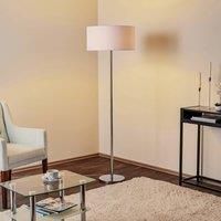 Euluna Maarit floor lamp, fabric lampshade, white/chrome