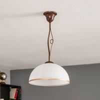 Euluna Roma hanging light in white and brown, one-bulb