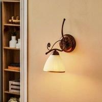 Lamkur Roma wall light in white and brown