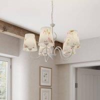 Lamkur Sara floral fabric hanging light, 5-bulb