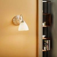 Lamkur Adoro wall light with a glass lampshade, white