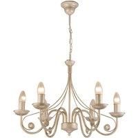 Donato Chandeliers with Fabric Shades, White, 5X E14