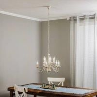 Lamkur Ayleen chandelier made of steel, 10-bulb, white