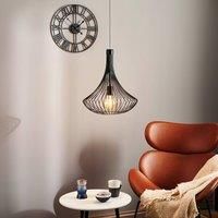 Lamkur Cage pendant light in black, cage lampshade
