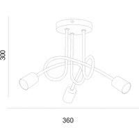 Lamkur Ceiling light Joiy, crossed, 3-bulb, black