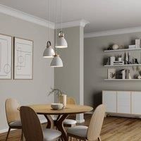 Euluna Bergen pendant light, three-bulb, round, white