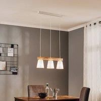 Lamkur Aldonn pendant light, fabric lampshade, three-bulb