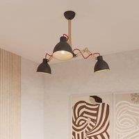 Lamkur Skansen ceiling lamp 3-bulb adjustable, black