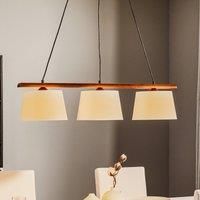 Lamkur Sweden hanging light, three-bulb, walnut oak