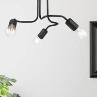 Lamkur Ceiling light Joiy, distributed, 3-bulb, black
