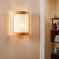 Lamkur Zanna wall light, wood, 34 cm high, light oak