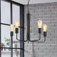 Lamkur Chandelier Malou, 5-bulb, black