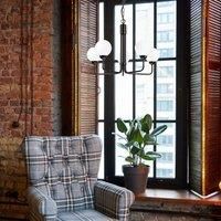 Lamkur Chandelier Malou with glass shades, 5-bulb