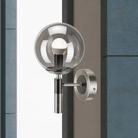 Lamkur Rollo wall light, 15 cm, smoky grey, glass/metal