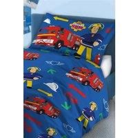 Fireman Sam Firefighter Polycotton Kids Single Duvet Cover Set Bedding Bed Set, 124024447
