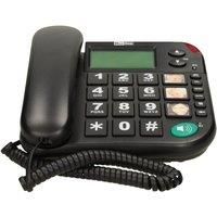 Maxcom KXT480BB UK Fixed Line Big Button Corded Phone with LCD Display and Direct Photo Memory Buttons - Black
