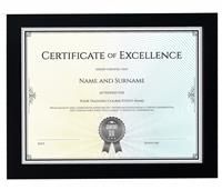 BD ART Photo Frame, Certificate Picture A4 8 x 12'', 21 x 30 cm, BLACK