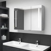 Berkfield Home LED Bathroom Mirror Cabinet Concrete Grey 89x14x62 cm | Size: 89 x 14 x 62 cm