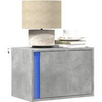 Berkfield Home Wall-mounted Bedside Cabinets with LED Lights 2 pcs Concrete Oak in Grey