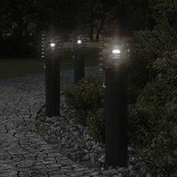 Berkfield Home Outdoor Floor Lamps with Sensors 3pcs Black 60 cm Stainless Steel