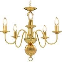 Berkfield Home Chandelier Golden 5 x E14 Bulbs in Gold