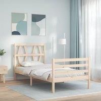 Bed Frame with Headboard 90x200 cm Solid Wood