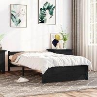 Bed Frame Black Solid Wood 90x200 cm