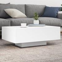 Berkfield Home Coffee Table with LED Lights White 85x55x31 cm | Size: 85 x 55 x 31 cm