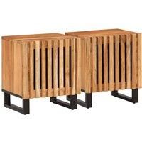 Berkfield Home Bedside Cabinets 2 pcs 40x34x46 cm Solid Wood Acacia in Brown | Size: 40 x 34 x 46 cm