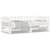 Berkfield Home Pull-out Day Bed without Mattress White 2x(90x200) cm Solid Wood