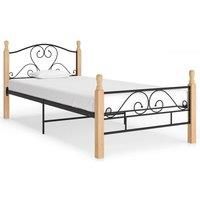 Bed Frame Black Metal 100x200 cm