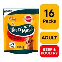 Pedigree Tasty Minis Dog Treats Chewy Slices with Beef 155g