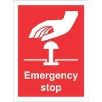 "Emergency Stop" Sign 100 x 75mm (502FX)