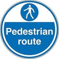 "Pedestrian Route" Anti-Slip Floor Sign 450mm x 450mm (646FX)