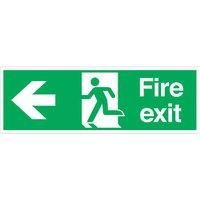 Non Photoluminescent "Fire Exit Left" Signs 150mm x 450mm 100 Pack (919FX)