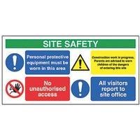 "Site Safety All Visitors" Sign 610mm x 1220mm (7994T)