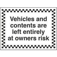 "Vehicles & Contents" Sign 450 x 600mm (5814T)