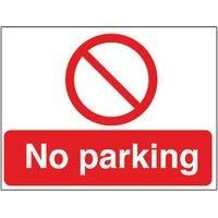 "No Parking" Sign & Stanchion Frame 450 x 600mm 2 Pieces (6845T)