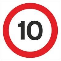 10mph Speed Limit Non-Reflective Stanchion Sign 450 x 450mm (3810T)