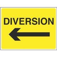 "Diversion" with Arrow Left Stanchion Sign 450 x 600mm (1040T)