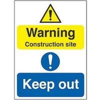 "Warning Construction Site Keep Out" Sign 300mm x 400mm 25 Pack (8443T)