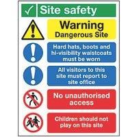 "Site Safety" Signs 400mm x 300mm 25 Pack (8758T)