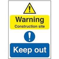 "Warning Construction Site Keep Out" Signs 400mm x 300mm 50 Pack (5040T)