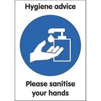 'Please Sanitise Your Hands' Hygiene Sign 297 x 210mm 10 Pack (699KK)