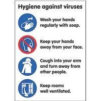 'Hygiene Advice Against Viruses' Sign 297 x 210mm 10 Pack (264KK)