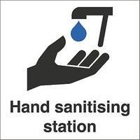 'Hand Sanitising Station' Sign 200mm x 200mm 10 Pack (337KK)