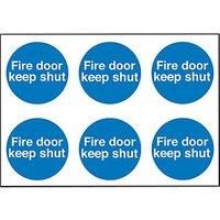 Non Photoluminescent "Fire Door Keep Shut" Adhesive Labels 100 x 100mm 30 Pack (62069)