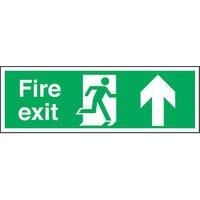 Non Photoluminescent "Fire Exit" Up Arrow Signs 150 x 450mm 50 Pack (48536)
