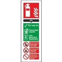 Non Photoluminescent CO Extinguisher ID Signs 300mm x 100mm 100 Pack (51252)